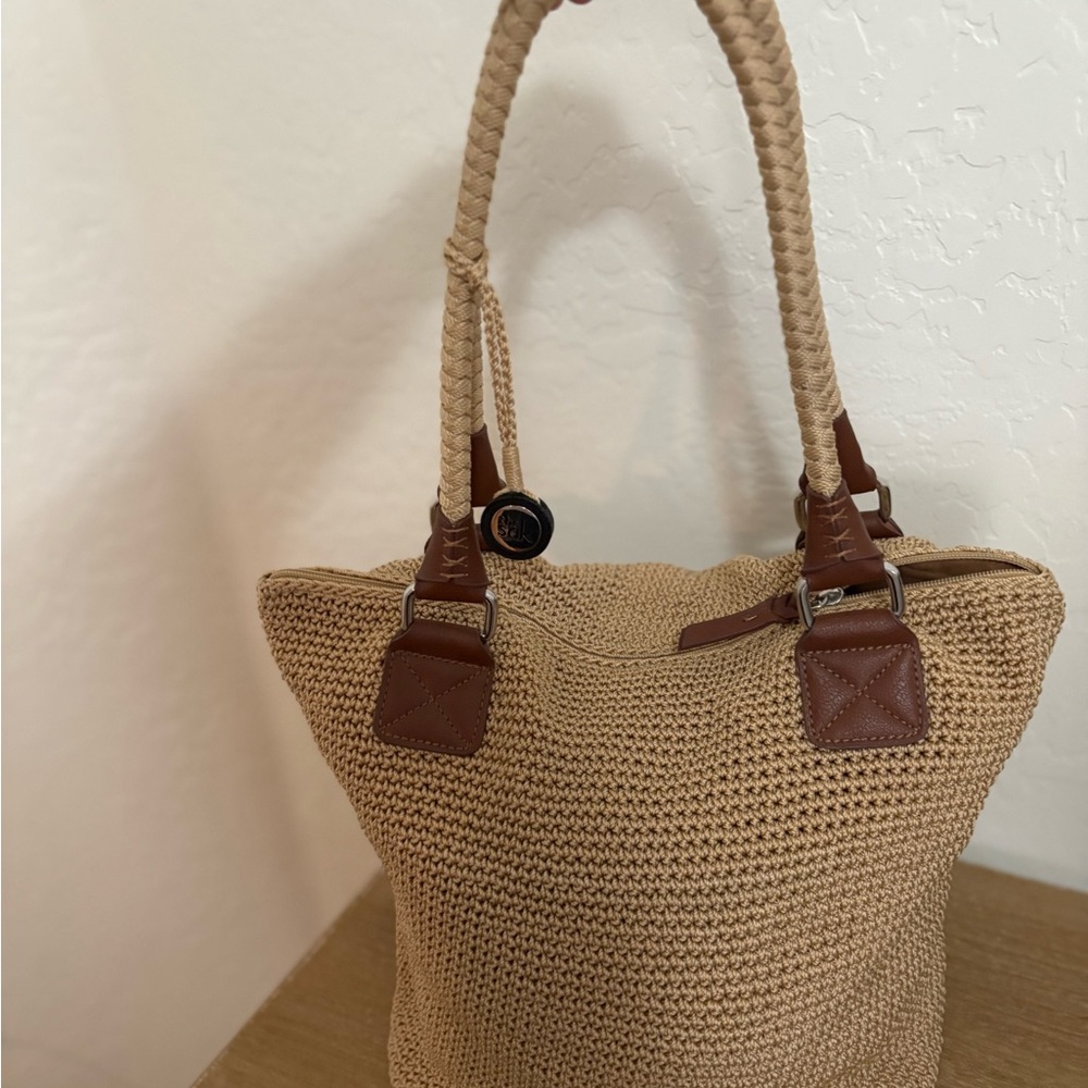 The Sak Tan and Brown Woven Tote